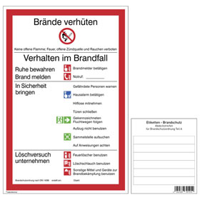 Aushang - Brandschutz Brandschutzordnung Teil A