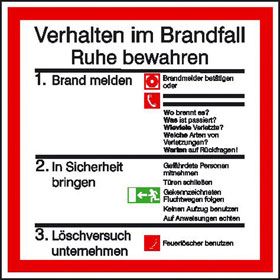 Aushang - Brandschutz Verhalten im Brandfall