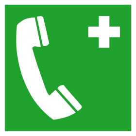 Erste - Hilfe - Schild - langnachleuchtend Notruftelefon