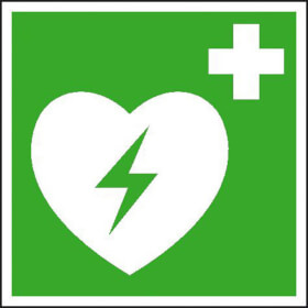 Erste - Hilfe - Schild - langnachleuchtend Automatisierter externer Defibrillator (AED)