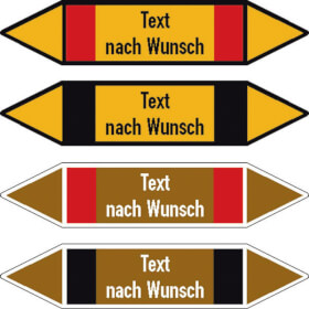 Pfeilschild - Rohrleitungskennzeichnung für Durchflussstoffgruppen 4,  5,  8,  9
