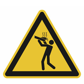 Warnschild Warnung vor Verbrühung