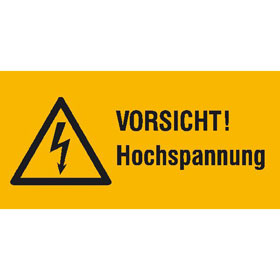 Warn - Kombischild auf Bogen Vorsicht! Hochspannung