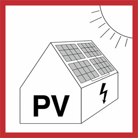 Warnung vor Gefahren durch Photovoltaikanlage Warnung vor Gefahren durch Photovoltaikanlage