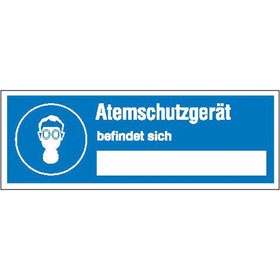 Hinweisschild auf Sicherheitseinrichtung Atemschutzgert befindet sich...