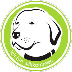 Hinweisschild - Gewerbe und Privat Hunde willkommen