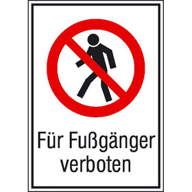 Verbots - Kombischild Für Fußgänger verboten