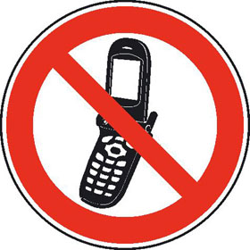Verbotsschild Foto - Handy benutzen verboten