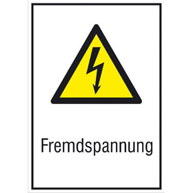 Warn - Kombischild Fremdspannung