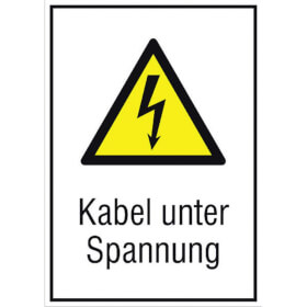 Warn - Kombischild Kabel unter Spannung