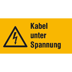 Warn - Kombischild Kabel unter Spannung