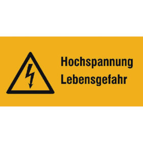 Warn - Kombischild auf Bogen Hochspannung Lebensgefahr