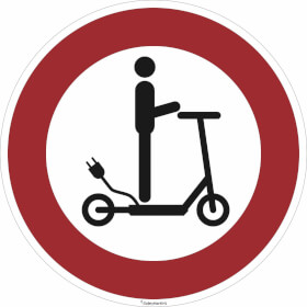 Verbotsschild Durchfahrt für E - Scooter verboten