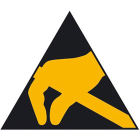 Warnschild auf Bogen Elektrostatisch gefährdete Bauelemente, Form A