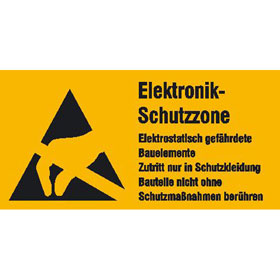 Warn - Kombischild Elektrostatisch gefährdete Bauelemente, Elektronik Schutzzone...