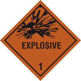 SafetyMarking Gefahrzettel nach ADR Klasse 1, Explosive Stoffe und Gegenstnde Explosive