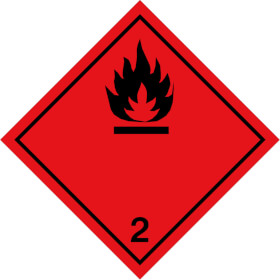 SafetyMarking Gefahrzettel nach ADR Klasse 2.1, Entzündbare Gase