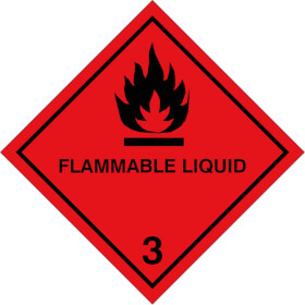 SafetyMarking Gefahrzettel nach ADR Klasse 3, Entzündbare flüssige Stoffe Flammable Liquid