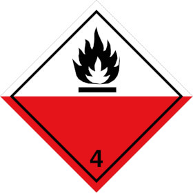SafetyMarking Gefahrzettel nach ADR Klasse 4.2, Selbstentzündliche Stoffe