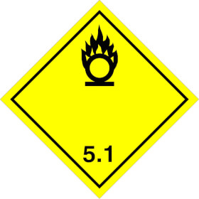 SafetyMarking Gefahrzettel nach ADR Klasse 5.1, Entzündend (oxidierend) wirkende Stoffe