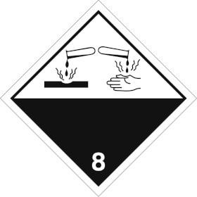 SafetyMarking Gefahrzettel nach ADR Klasse 8, Ätzende Stoffe