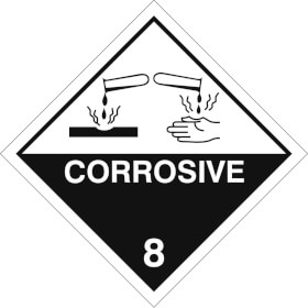 SafetyMarking Gefahrzettel nach ADR Klasse 8, Ätzende Stoffe Corrosive