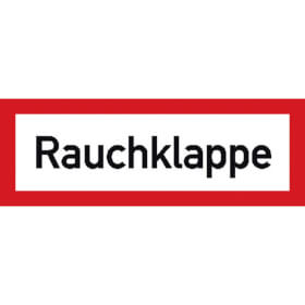 Hinweisschild fr die Feuerwehr Rauchklappe