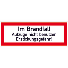 Hinweisschild fr die Feuerwehr Im Brandfall Aufzge nicht benutzen