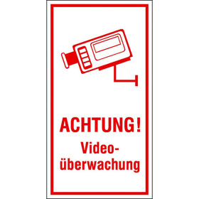 Video Infozeichen - Betriebskennzeichnung Achtung! Videoüberwachung