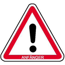 Hinweisschild für Kraftfahrzeuge Anfänger