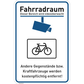 Hinweisschild Fahrradraum -  Nur für Fahrräder