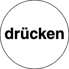 Trschild Drcken (wei / schwarz)