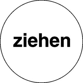 Türschild Ziehen (weiß / schwarz)