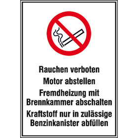 Hinweisschild fr Tankanlagen und Garagen Warnhinweise fr Tankanlagen mit Symbolschild