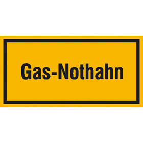 Hinweisschild - Betriebskennzeichnung Gas - Nothahn