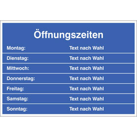 Trschild ffnungszeiten zur individuellen Beschriftung