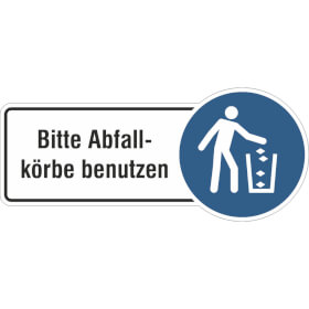 Hinweisschild Bitte Abfallkrbe benutzen