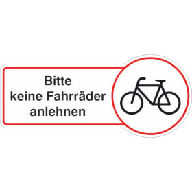 Hinweisschild Bitte keine Fahrräder anlehnen