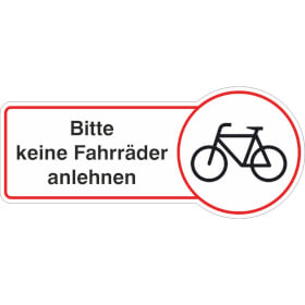 Fahnenschild Bitte keine Fahrrder anlehnen