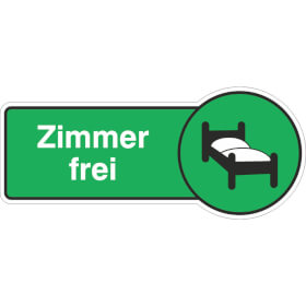 Hinweisschild Zimmer frei