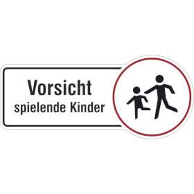 Fahnenschild Vorsicht spielende Kinder