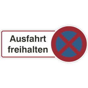 Fahnenschild Ausfahrt freihalten