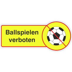 Hinweisschild Ballspielen verboten