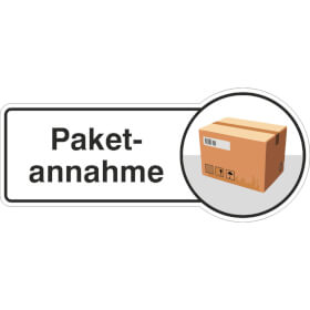 Hinweisschild Paketannahme