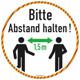 Teppichbodenmarkierung Bitte Abstand halten! (1, 5 m) - wei