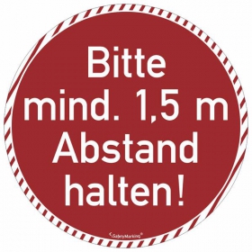 Teppichbodenmarkierung Bitte Abstand halten! (1, 5 m) - rot