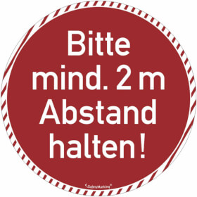 Teppichbodenmarkierung Bitte Abstand halten! (2 m) rot