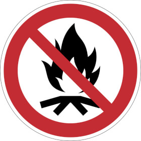 Verbotsschild Lagerfeuer verboten