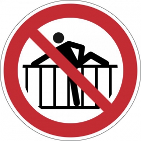 Verbotsschild Barriere übersteigen verboten