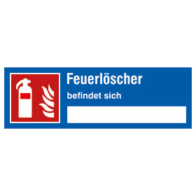 Hinweisschild Feuerlöscher befindet sich...